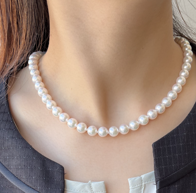 美品⭐︎ アコヤ真珠　約6〜7mm 本真珠　2連　ブレスレット　シルバー金具